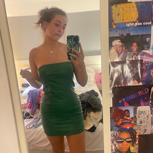 Princess Polly Strapless Green Dress - Picture 1 of 2